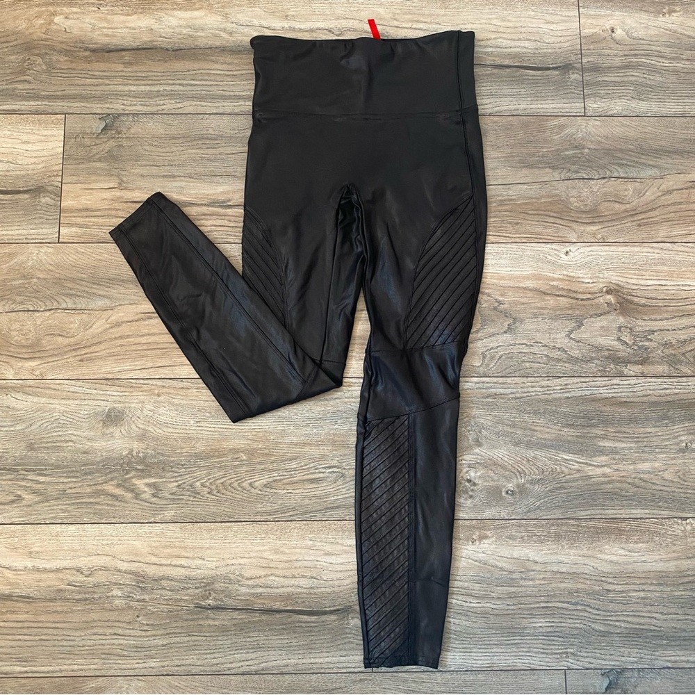 Spanx faux moto Black Leggings